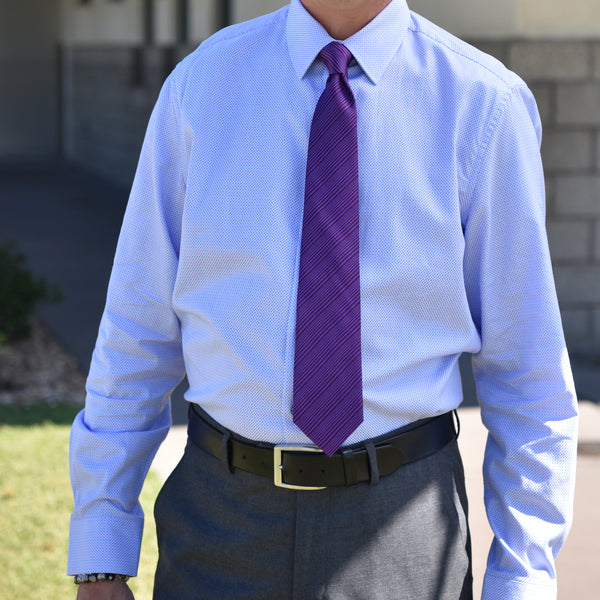 Purple dress sales shirt with tie