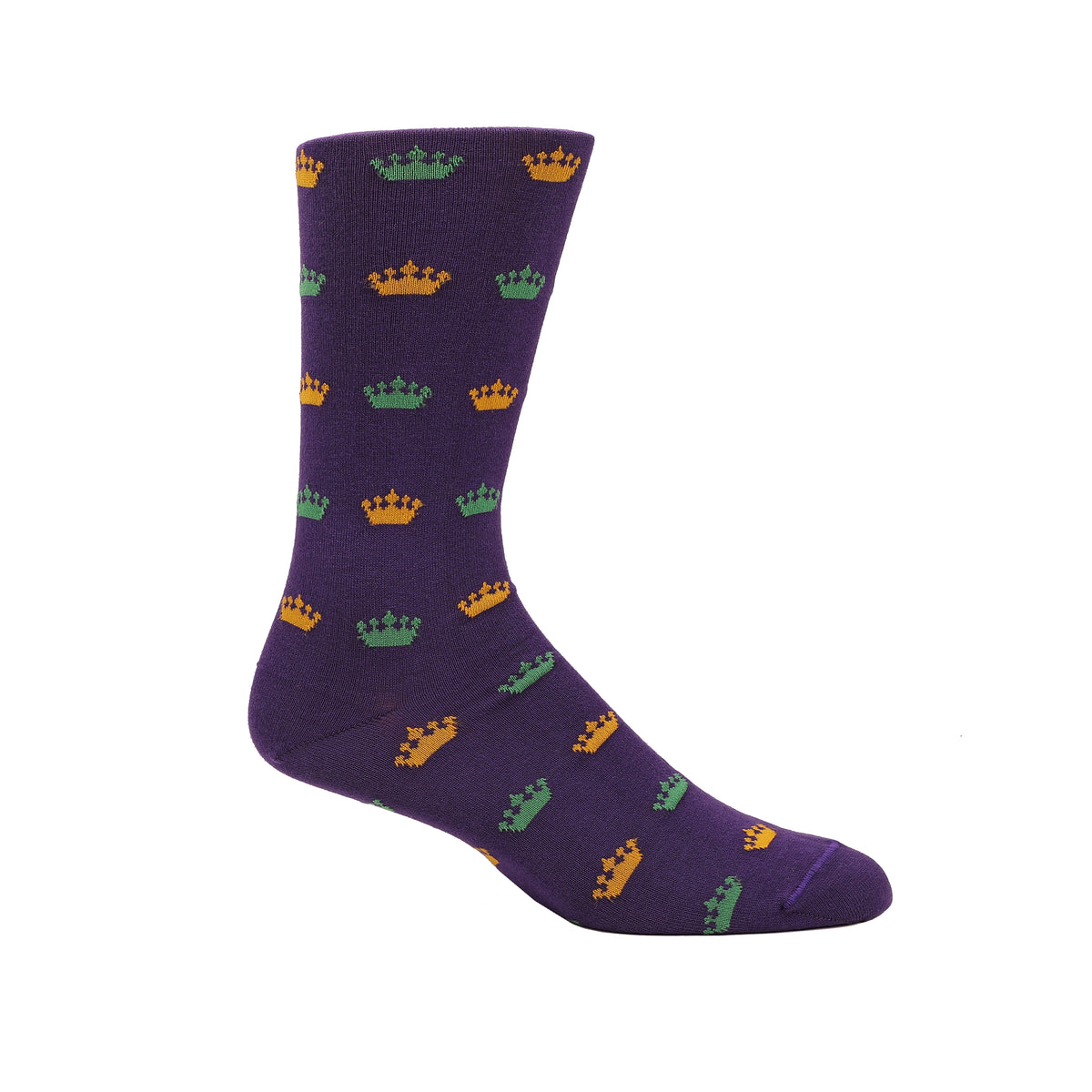 Purple, Gold, &amp; Green Crown Purple Socks