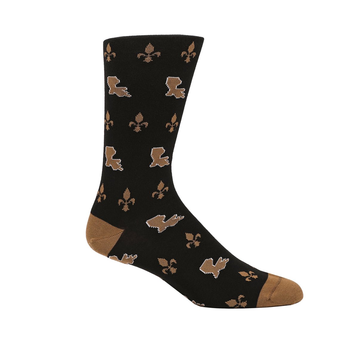 Black &amp; Gold Louisiana &amp; Fleur De Lis Black Socks