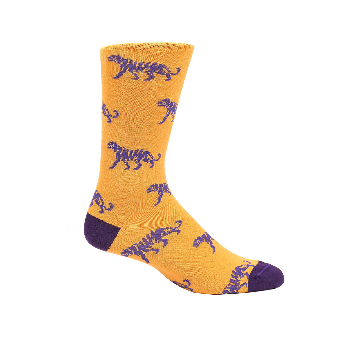 Purple &amp; Gold Tigers Gold Socks