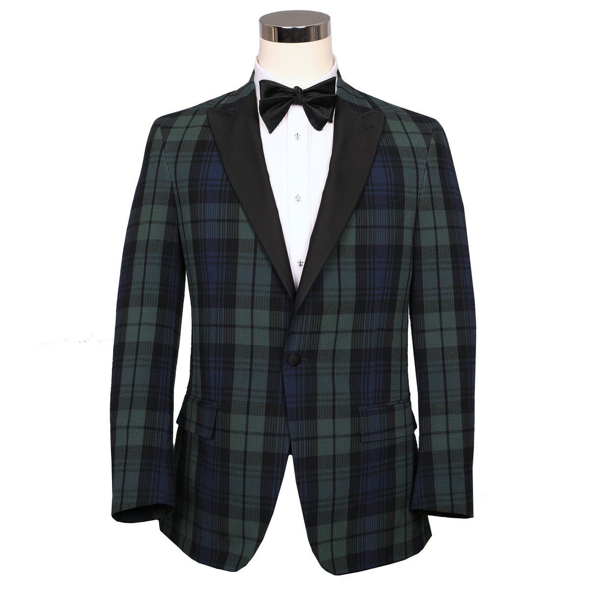 Audubon Black Watch Tartan Seersucker Dinner Jacket