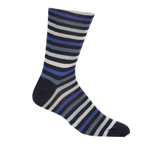 Navy Blue Multi Stripe Socks | Men's Socks | Haspel