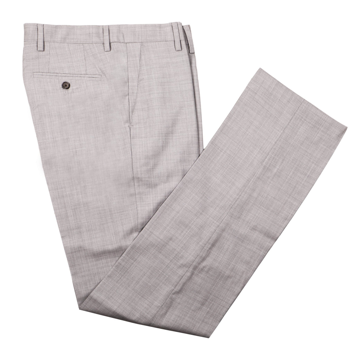 Metairie Slate Gray Flat Front Wool Dress Pant - Tailored Fit