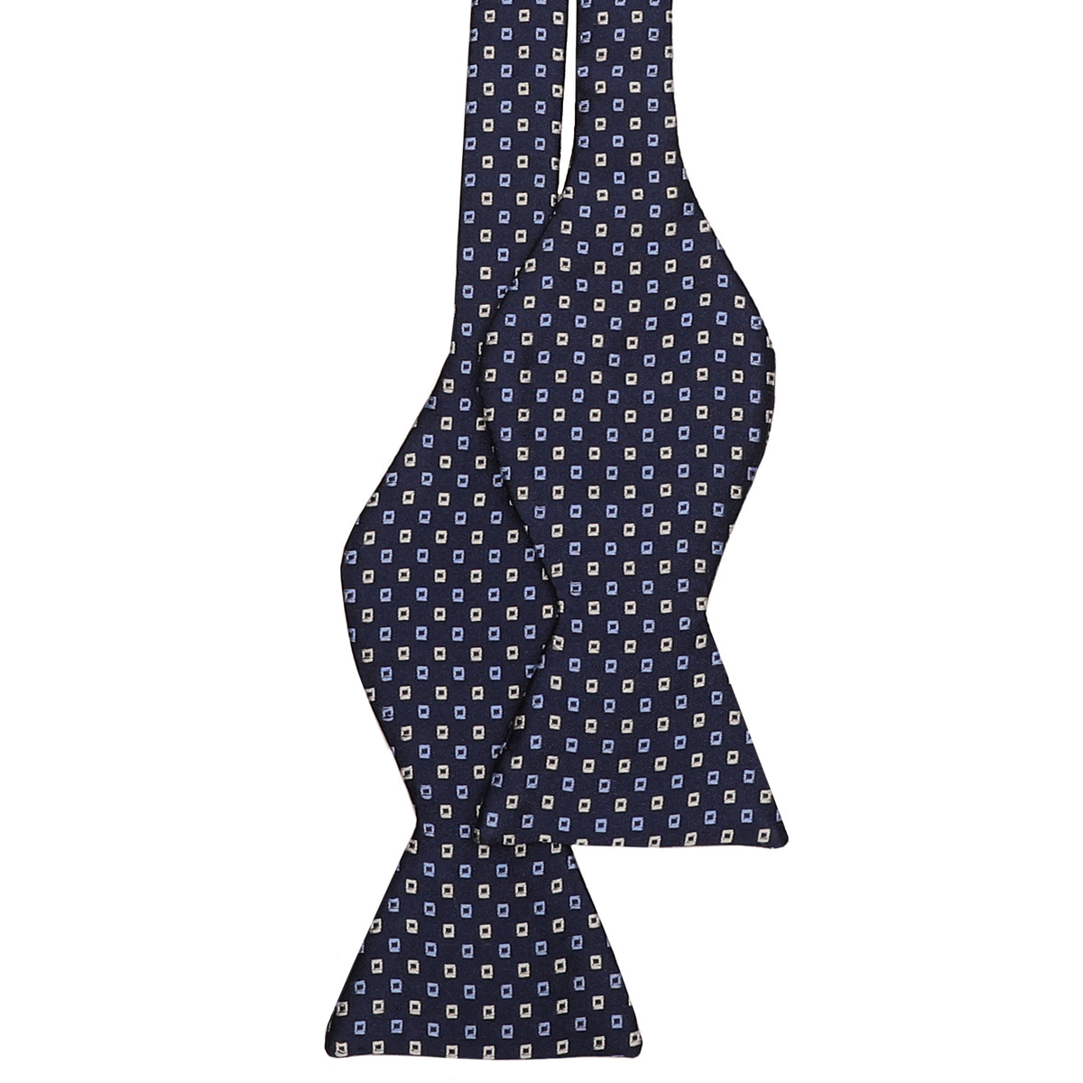 Navy Box Print Bowtie