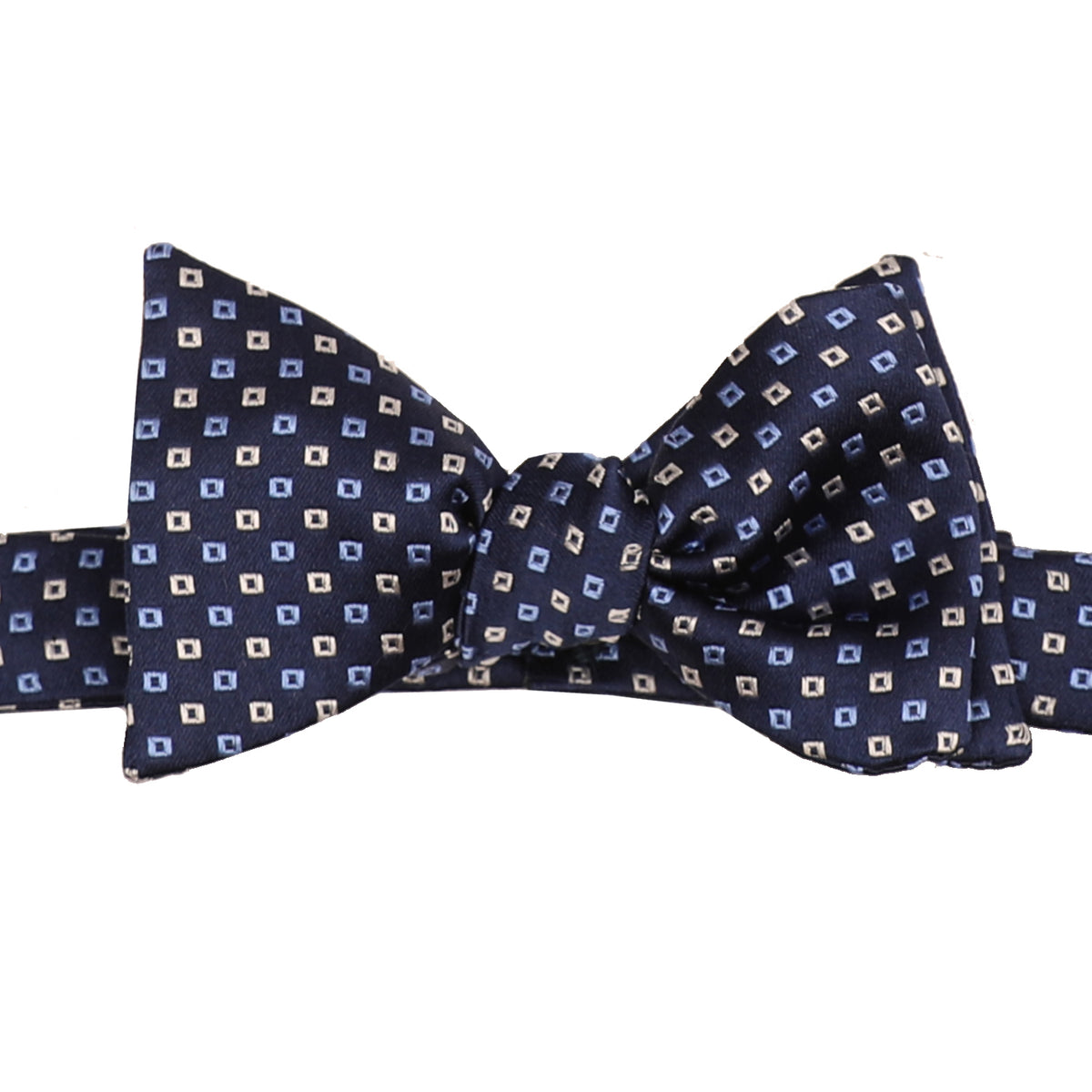 Navy Box Print Bowtie