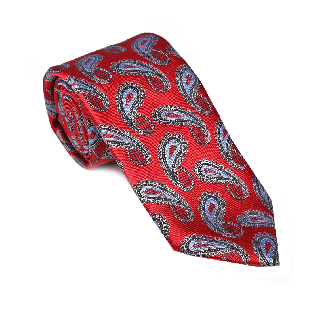 Red &amp; Blue Large Paisley Tie