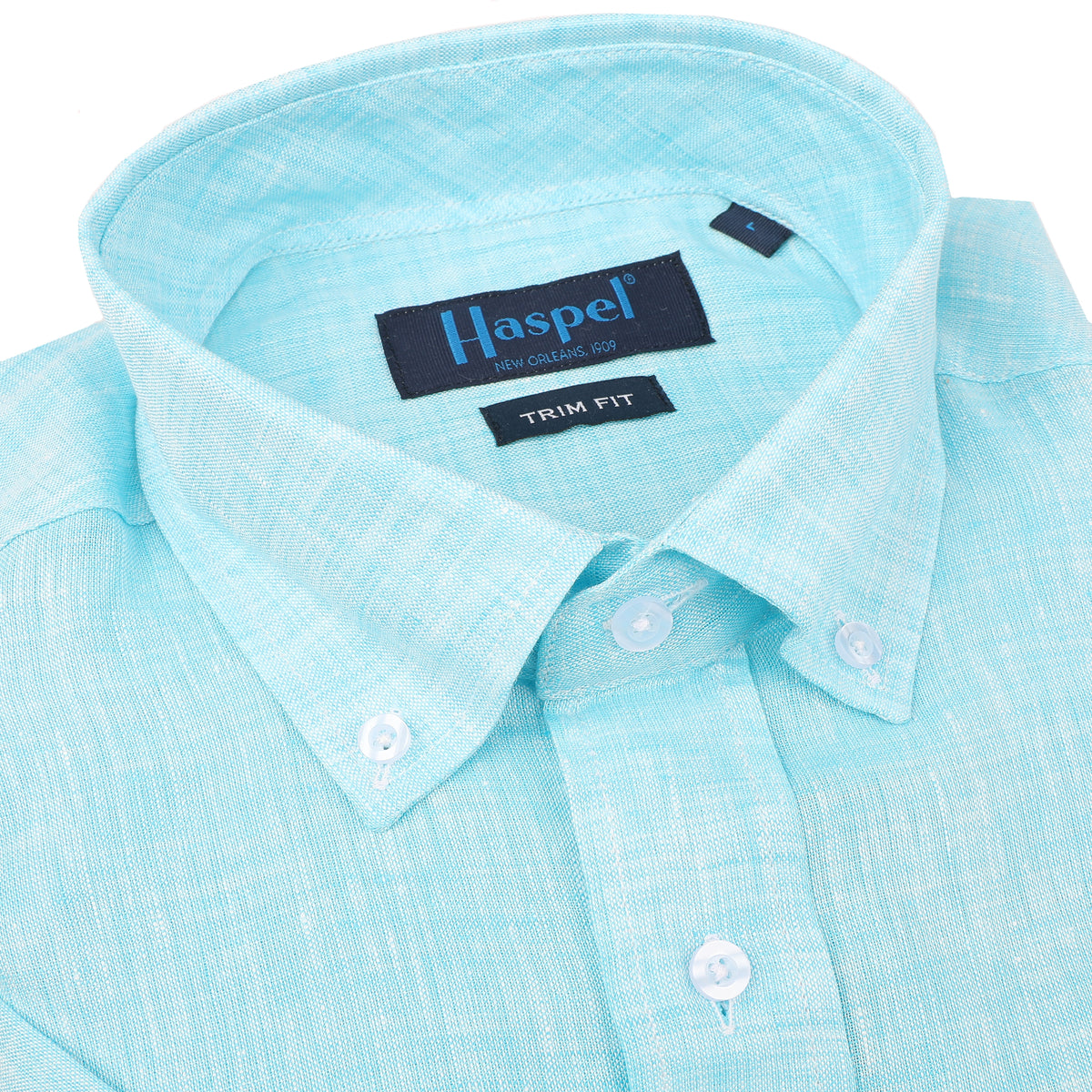 Sea Breeze Short Sleeve Teal Linen Shirt