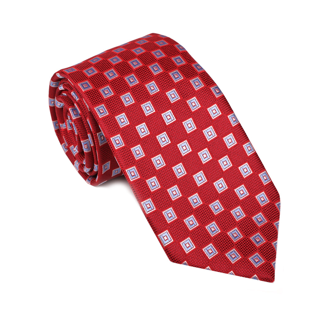 Red With Lt. Blue Diamonds Tie