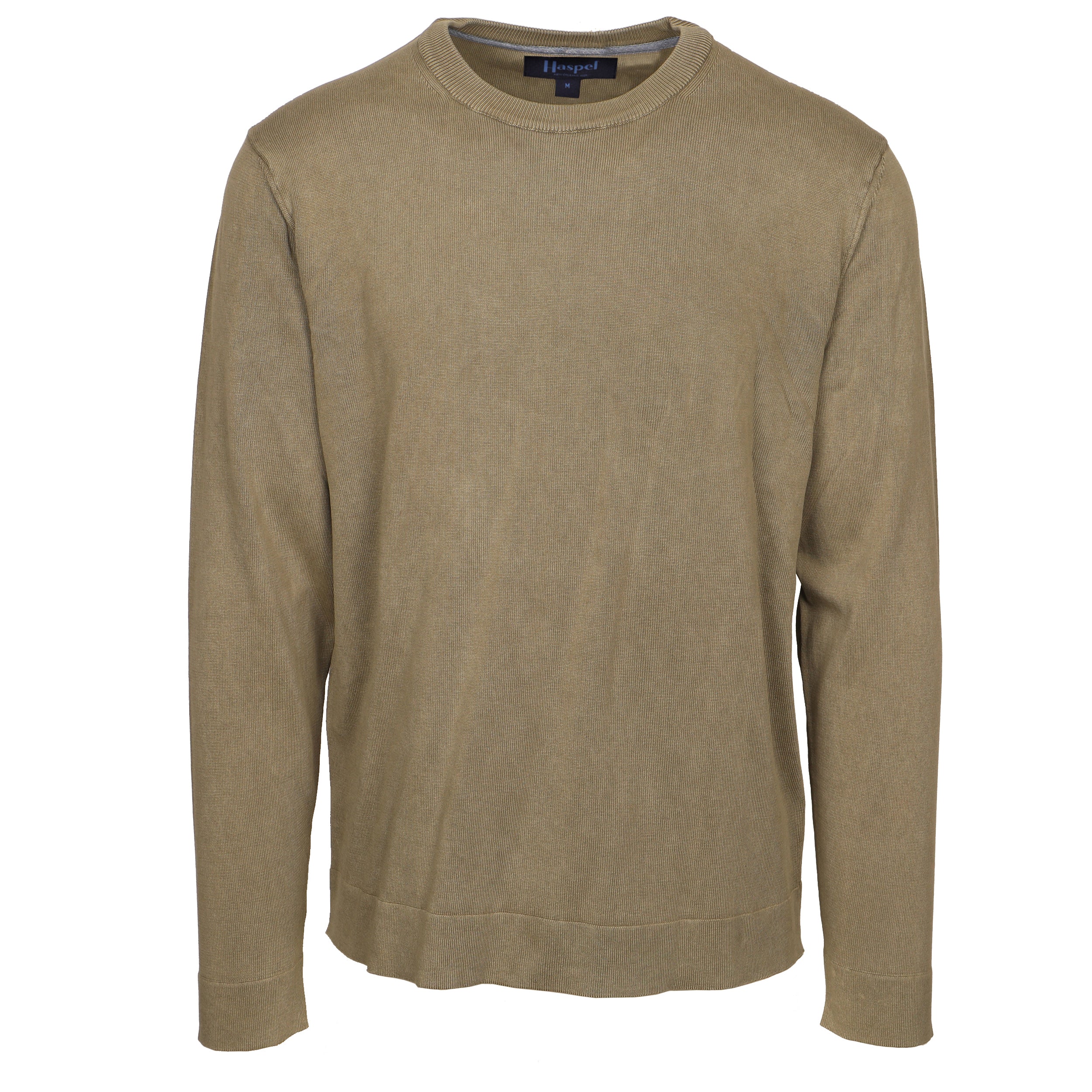 Cotton Crew Neck Jumper - Dark Olive