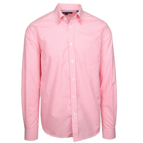 Men's Long Sleeve Shirts | Treme Pink Gingham | Haspel