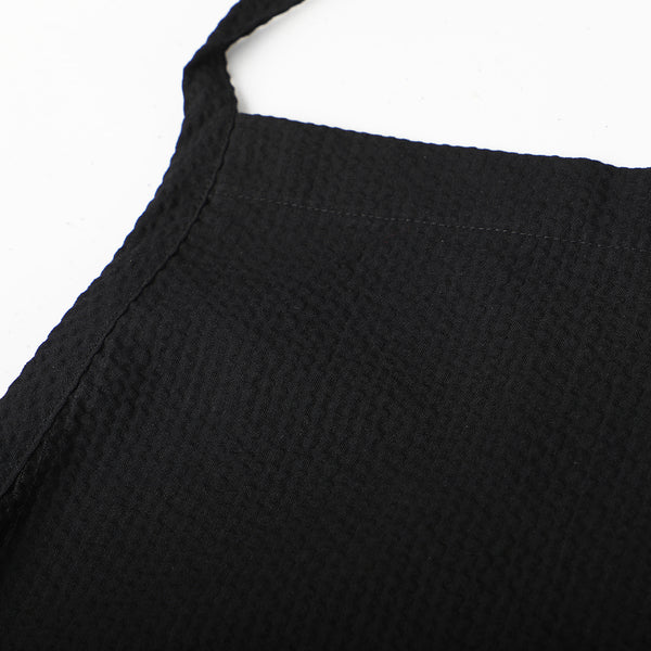 Accessories | Solid Black Seersucker Apron | Haspel