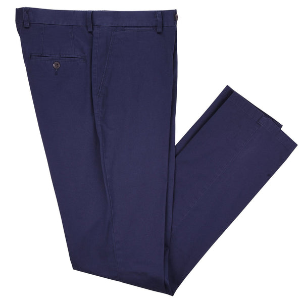 Lafitte Navy Cotton Twill Chino | Men's Casual Pants | Haspel